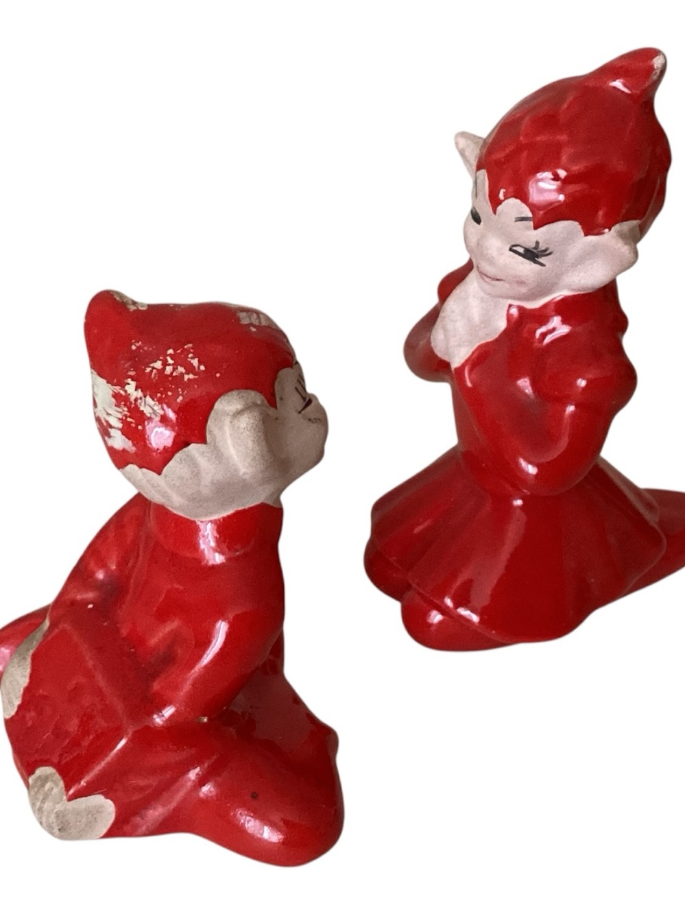 Vintage 50’s Gilner Pixie Elves Set Love Letter Boy & Girl Red